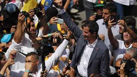 El autoproclamado presidente de Venezuela, Juan Guaidó El autoproclamado presidente de Venezuela, Juan Guaidó
