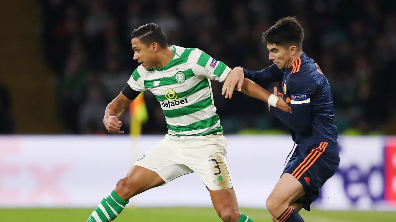 Momento del partido entre Celtic y Valencia