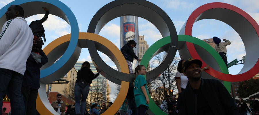 Los aros olímpicos, en Atlanta Los aros olímpicos, en Atlanta