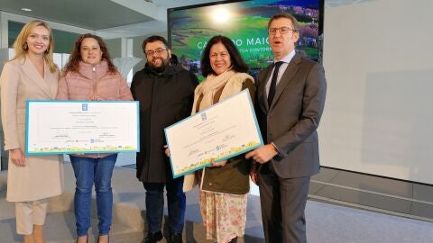 Marta Gonzalez, alcaldesa de Castrelo de Mi&ntilde;o Julita Martinez e Nu&ntilde;ez Feijoo