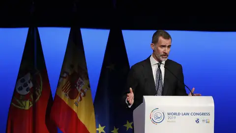 El rey de España, Felipe VI, en un congreso internacional de juristas El rey de España, Felipe VI, en un congreso internacional de juristas