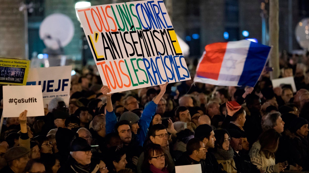 Manifestaciones en Francia por el aumento de los ataques antisemitas Manifestaciones en Francia por el aumento de los ataques antisemitas