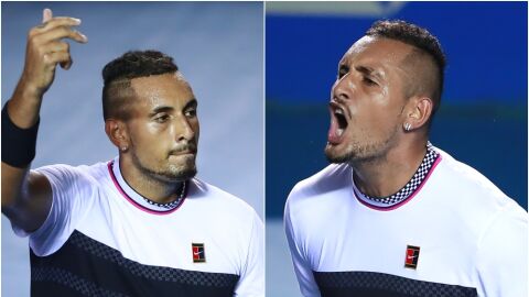Nick Kyrgios y sus gestos durante el partido contra Nadal