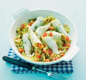 Arroz Basatmi con Chipirones Arroz Basatmi con Chipirones