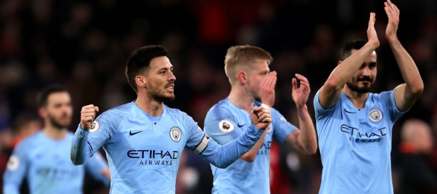 El Manchester City celebra un gol El Manchester City celebra un gol