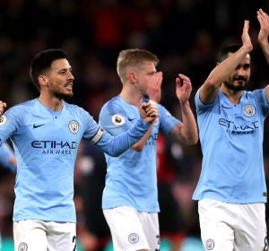 El Manchester City celebra un gol El Manchester City celebra un gol