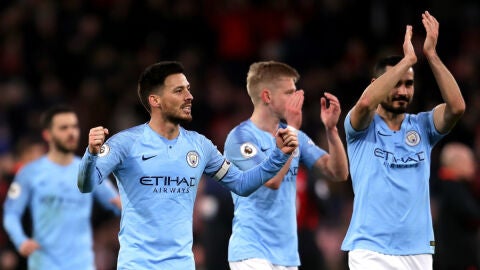 El Manchester City celebra un gol