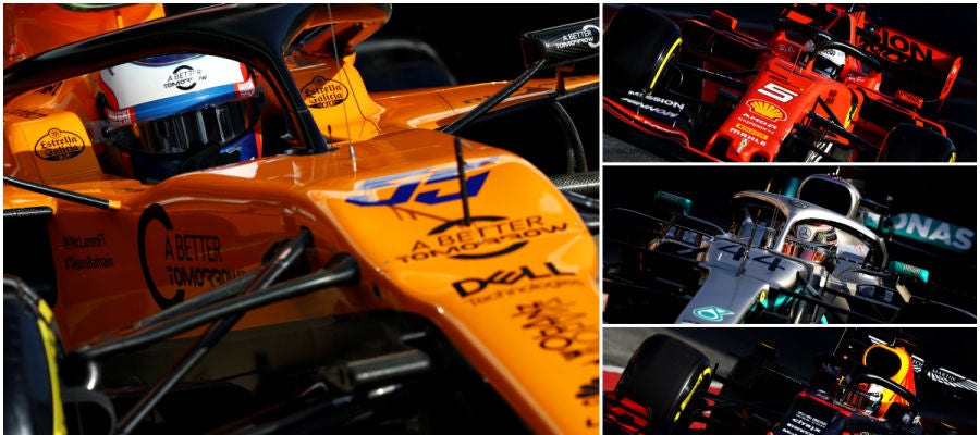 Carlos Sainz, Vettel, Hamilton y Verstappen Carlos Sainz, Vettel, Hamilton y Verstappen