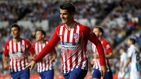 &Aacute;lvaro Morata celebra un gol con el Atl&eacute;tico