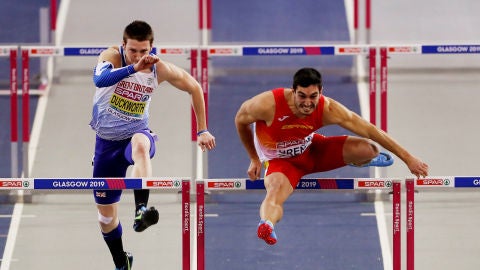 Jorge Ure&ntilde;a, en los 60 metros valla