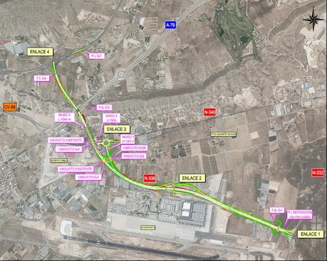 Arrancan las obras para duplicar la calzada de acceso al aeropuerto de El Altet desde la N-338 Arrancan las obras para duplicar la calzada de acceso al aeropuerto de El Altet desde la N-338