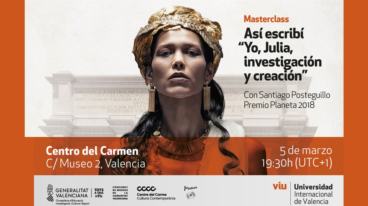 Masterclass así escribí " Yo, Julia, investigación y creación" con Santiago Posteguillo. Masterclass así escribí " Yo, Julia, investigación y creación" con Santiago Posteguillo.