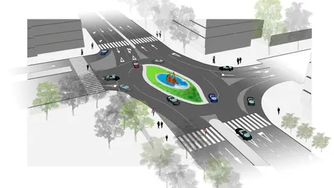 Nueva glorieta en Lope de Figueroa En la confluencia de las calles Santander y Luis de Madrona de Alcalá de Henares