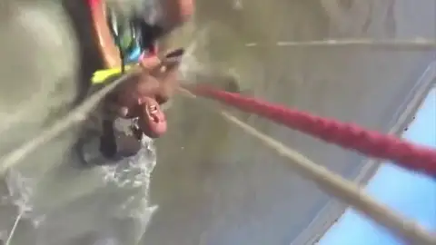 Un perro ataca a un kitesurfista Un perro ataca a un kitesurfista