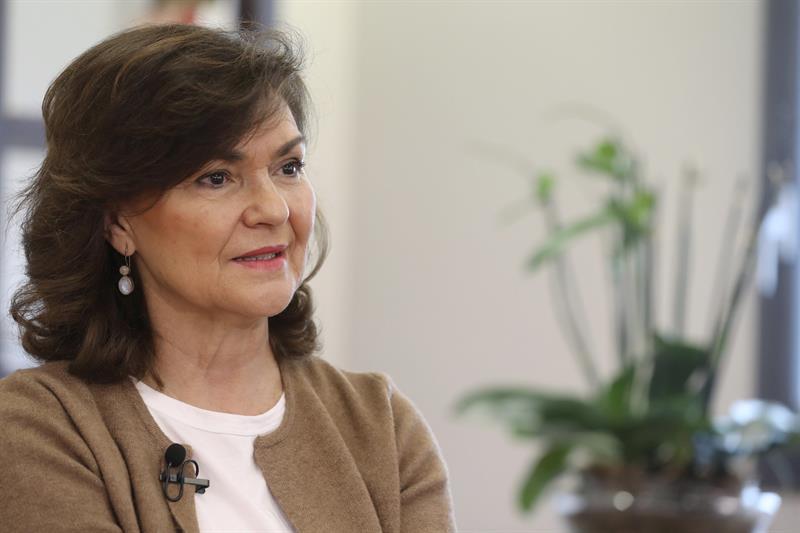 Carmen Calvo: "El feminismo no tienen que temerlo más que los maltratadores" Carmen Calvo: "El feminismo no tienen que temerlo más que los maltratadores"