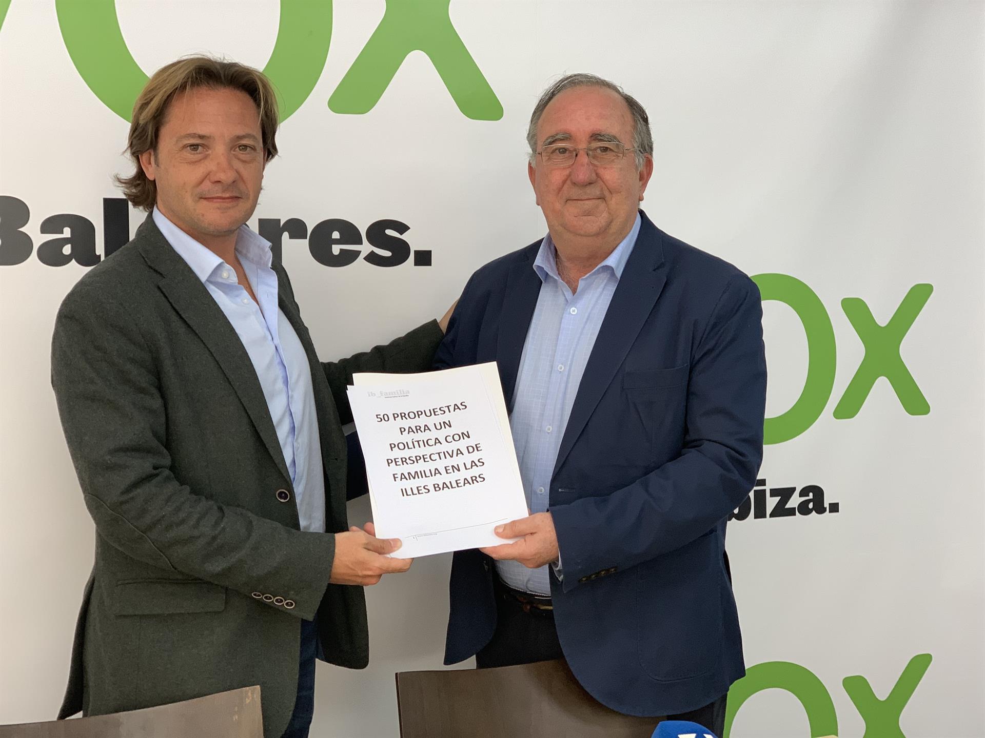 Vox promete la creación de una Conselleria de Familia en Baleares Vox promete la creación de una Conselleria de Familia en Baleares