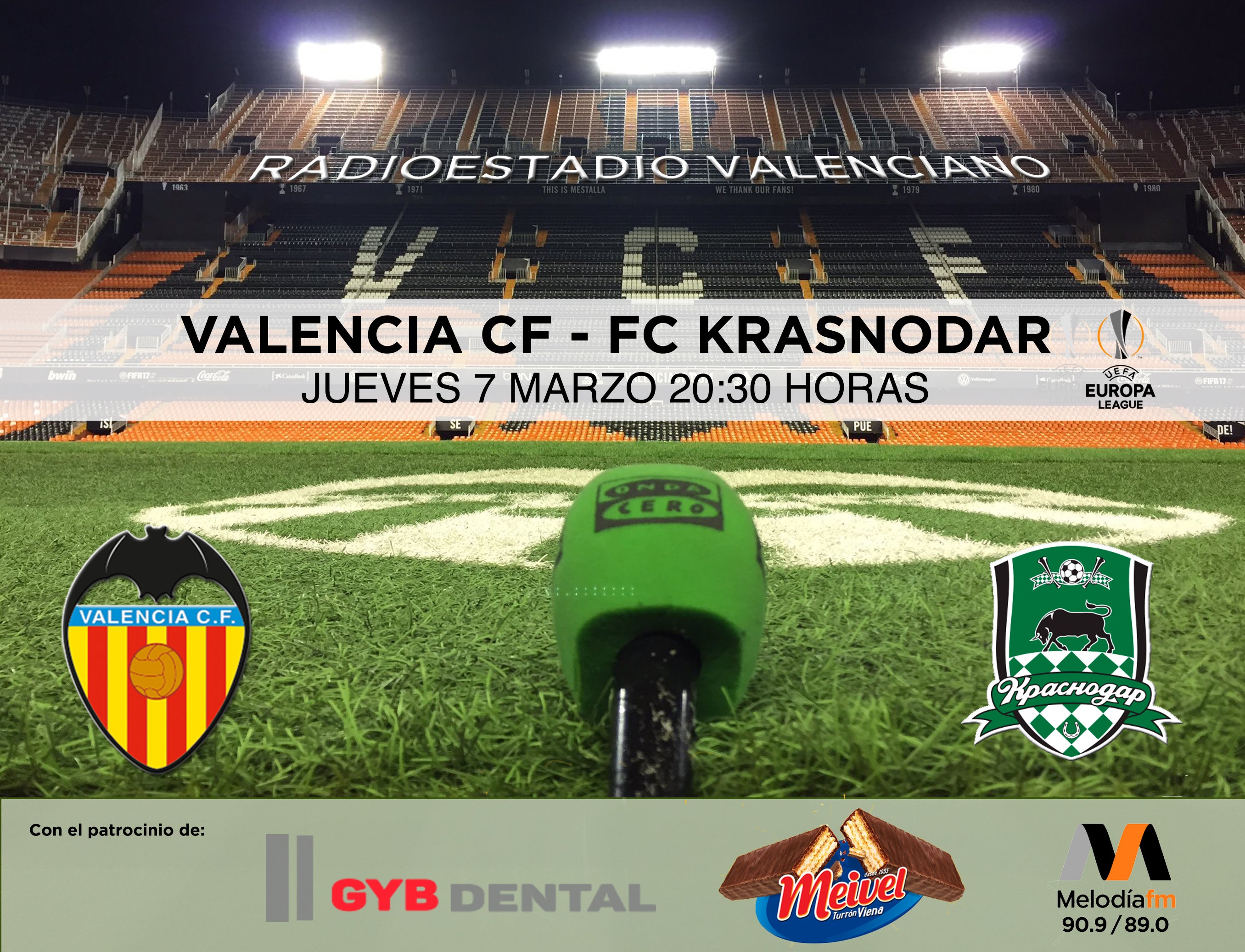 Este jueves sigue en Melodía FM el partido Valencia CF- FC Krasnodar Este jueves sigue en Melodía FM el partido Valencia CF- FC Krasnodar