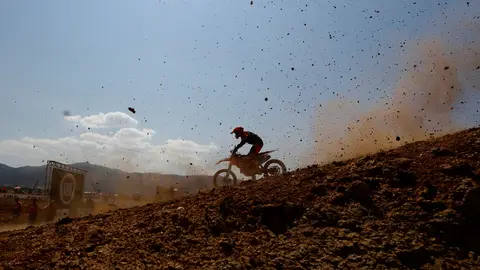 Momento de una prueba de motocross Momento de una prueba de motocross