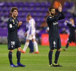 Nacho y Odriozola, tras el partido en Pucela Nacho y Odriozola, tras el partido en Pucela