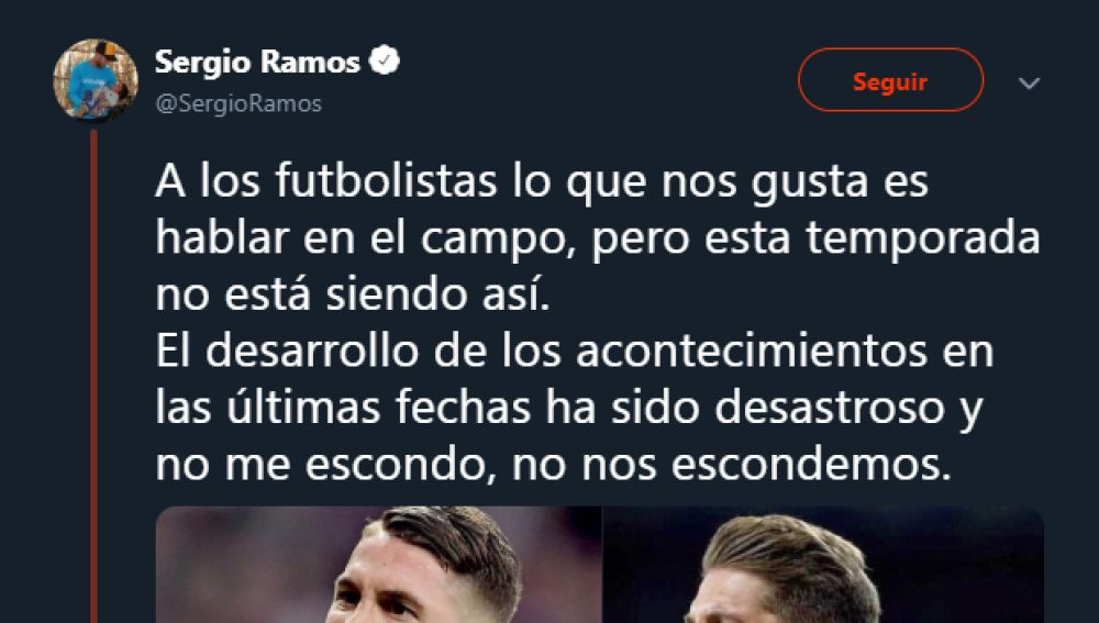 Sergio Ramos responde a las críticas en Twitter