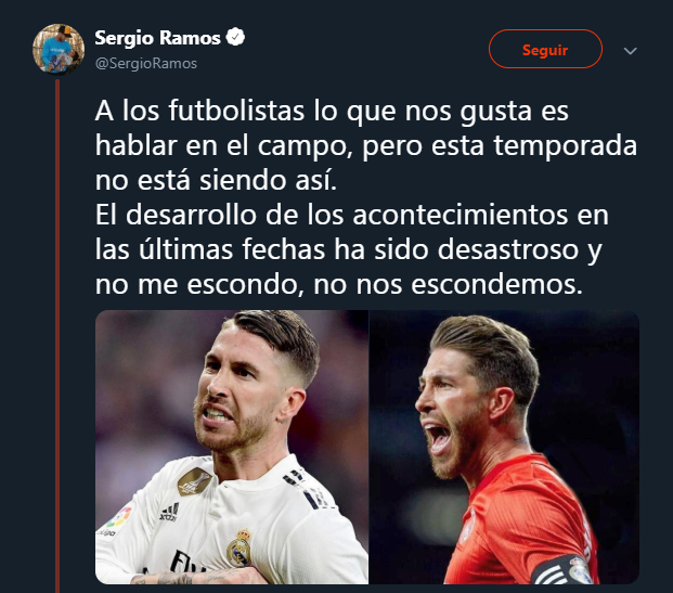 Sergio Ramos: "Los jugadores somos los máximos responsables y yo, como capitán, el que más" Sergio Ramos: "Los jugadores somos los máximos responsables y yo, como capitán, el que más"