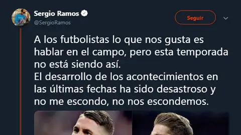 Sergio Ramos responde a las críticas en Twitter Sergio Ramos responde a las críticas en Twitter