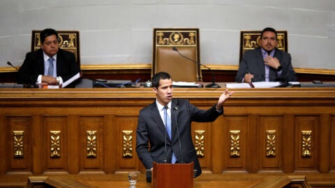 Juan Guaid&oacute; en el Parlamento venezolano