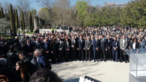 Acto de homenaje a las v&iacute;ctimas del 11M en el Bosque del Recuerdo, en Madrid