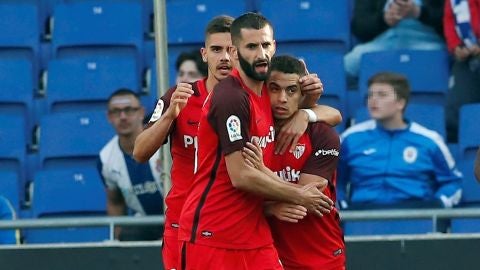 El Sevilla celebra un gol