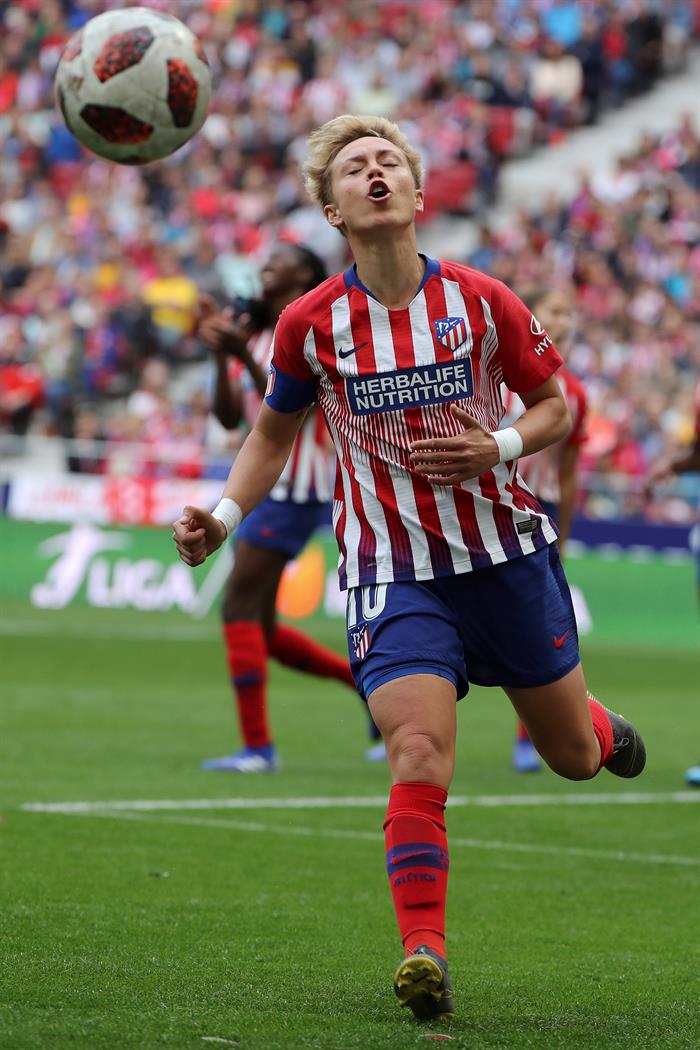 Amanda Sampedro: "Queríamos regalar los tres puntos a la afición del Atlético que ha estado espectacular" Amanda Sampedro: "Queríamos regalar los tres puntos a la afición del Atlético que ha estado espectacular"