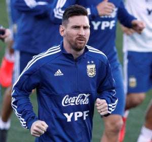 Leo Messi se entrena con la selección de Argentina Leo Messi se entrena con la selección de Argentina