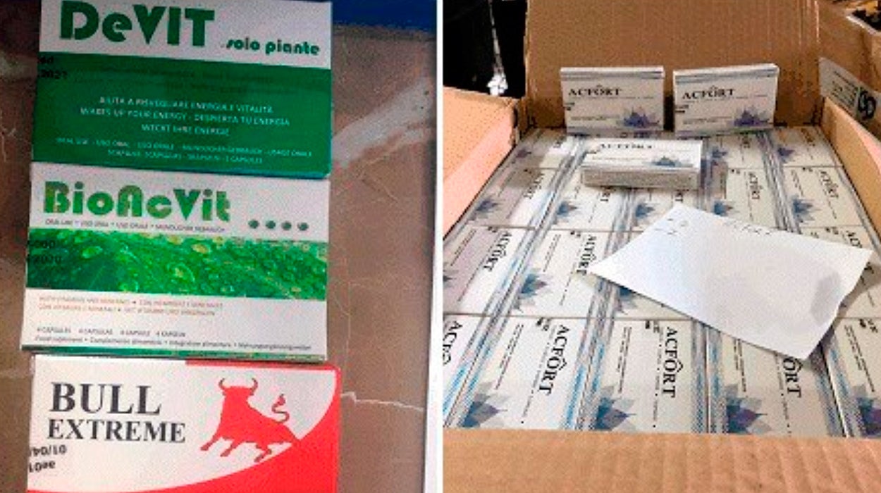 Cae una red que movía 400.000 dosis de complementos nutricionales adulterados con medicamentos Cae una red que movía 400.000 dosis de complementos nutricionales adulterados con medicamentos