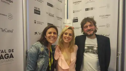 Maggie Civantos y Salva Reina, con Isabel Sánchez Festival de Málaga. Cine en Español.