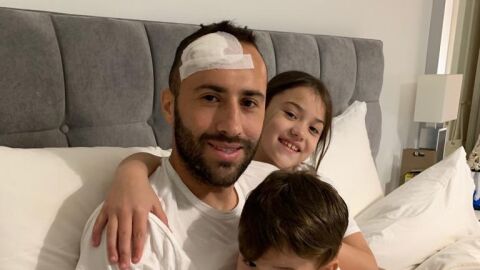 Ospina, con su familia