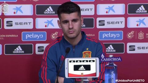 &Aacute;lvaro Morata, en rueda de prensa en Las Rozas