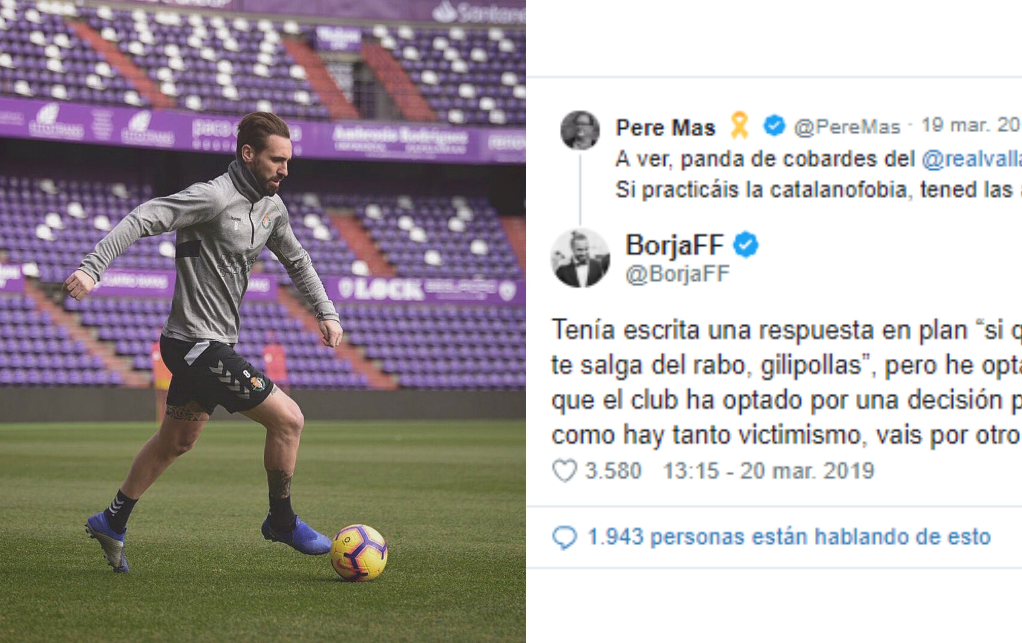 La respuesta de Borja a un periodista que acusó al Valladolid de "catalonofobia" La respuesta de Borja a un periodista que acusó al Valladolid de "catalonofobia"
