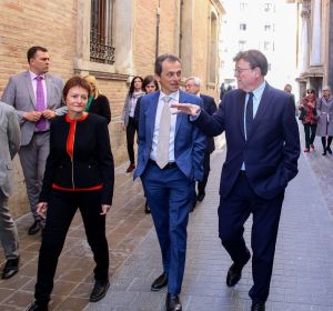 Pedro Duque, Ximo Puig, Mavi Mestre Pedro Duque, Ximo Puig, Mavi Mestre
