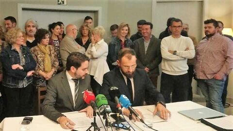 David Caballero y Juan Antonio Sempere antes de anunciar su marcha de Ciudadanos 