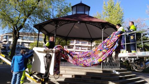 El Templete del Prado se cubrir&aacute; con telas "solidarias"