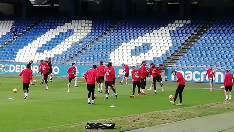 Entrenamiento en Riazor Natxo blinda Riazor