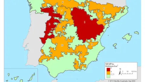Mapa de la despoblación cuenca