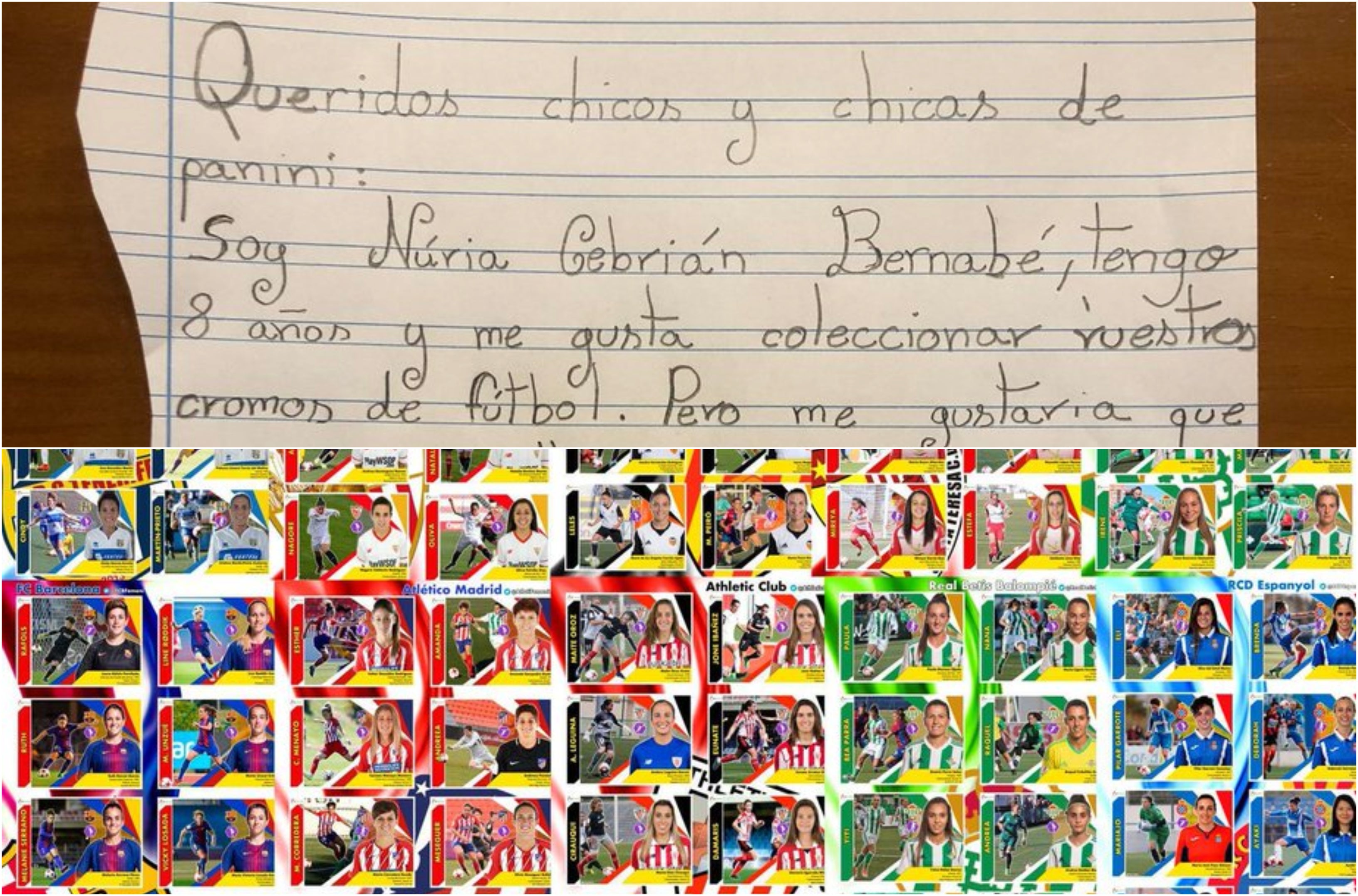 La carta viral de una niña que pide que haya cromos de fútbol femenino: "¡Las chicas al poder!" La carta viral de una niña que pide que haya cromos de fútbol femenino: "¡Las chicas al poder!"