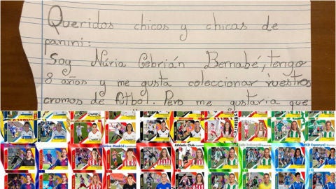 La carta viral para conseguir un &aacute;lbum de cromos de f&uacute;tbol femenino