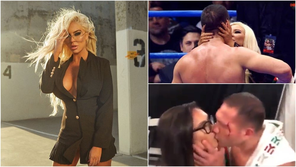 La novia del boxeador que besó a una periodista rompe su silencio La novia del boxeador que besó a una periodista rompe su silencio