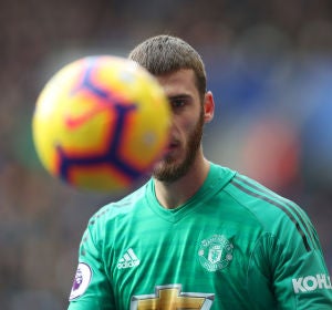 David de Gea mira al balón durante un partido David de Gea mira al balón durante un partido