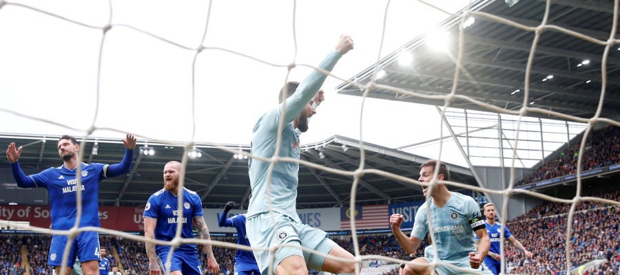 Los jugadores del Chelsea celebran el gol de Azpilicueta Los jugadores del Chelsea celebran el gol de Azpilicueta