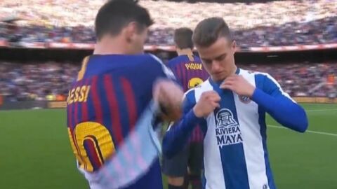 Messi y Pedrosa se cambian las camisetas