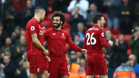 El Liverpool celebra un gol El Liverpool celebra un gol