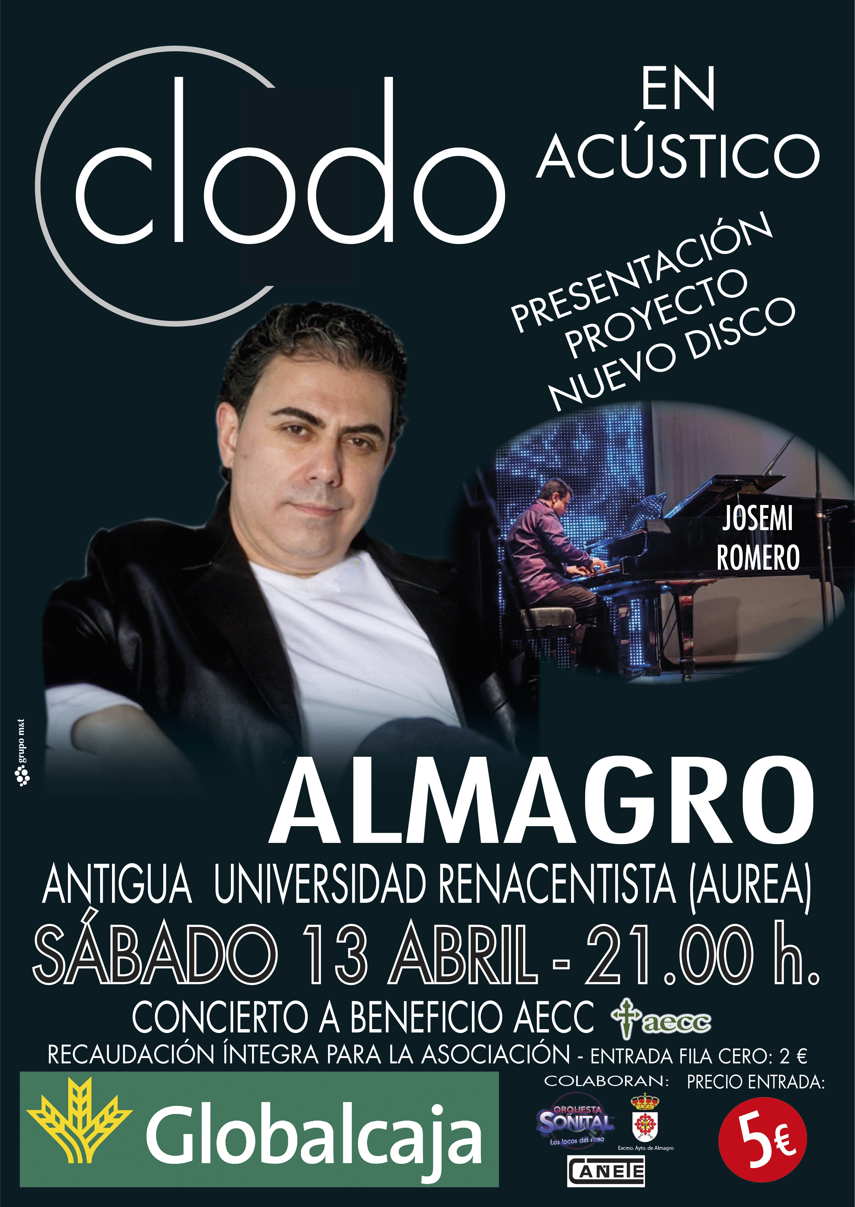 El Cantante Almagreño Clodo ofrecerá un concierto solidario el próximo 13 de abril El Cantante Almagreño Clodo ofrecerá un concierto solidario el próximo 13 de abril