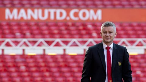 Gunnar Solskj&aelig;r, entrenador del Manchester United